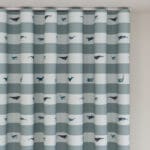Sophie Allport Whale Stripe Deep Duckegg Wave Curtain