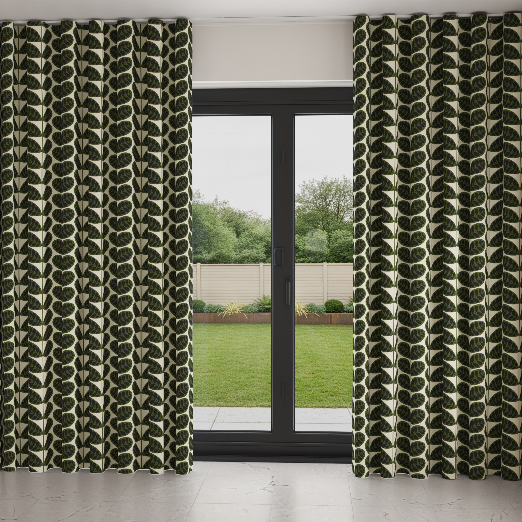 Orla Kiely Botanica Stem Green Wave Curtain - Image 2