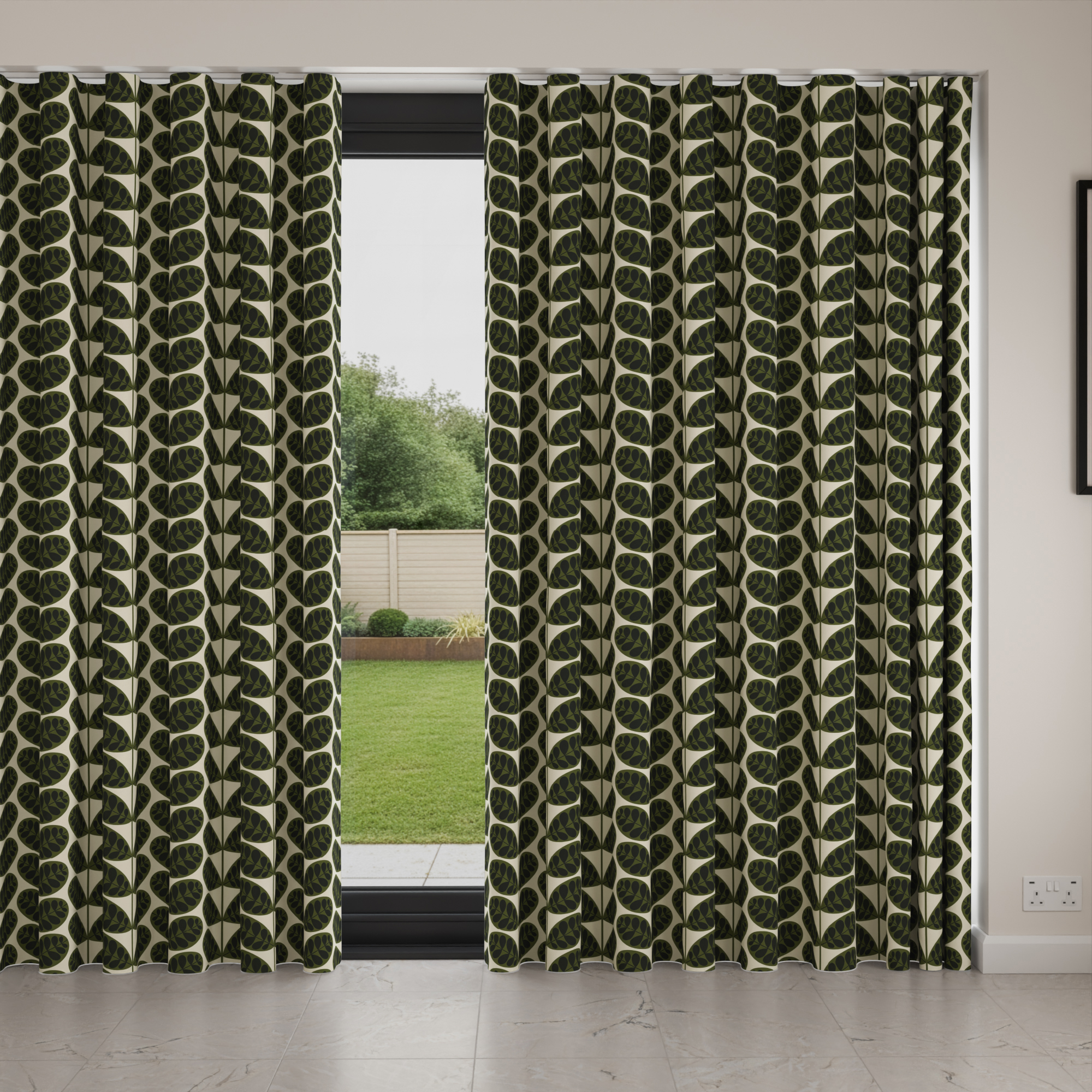 Orla Kiely Botanica Stem Green Wave Curtain - Image 4