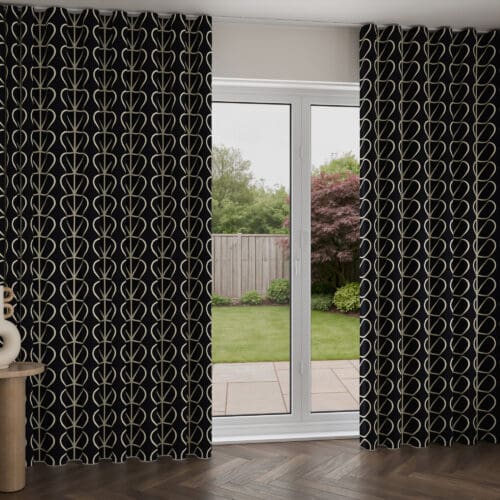 Orla Kiely Jumbo Linear Stem Liquorice Wave Curtain