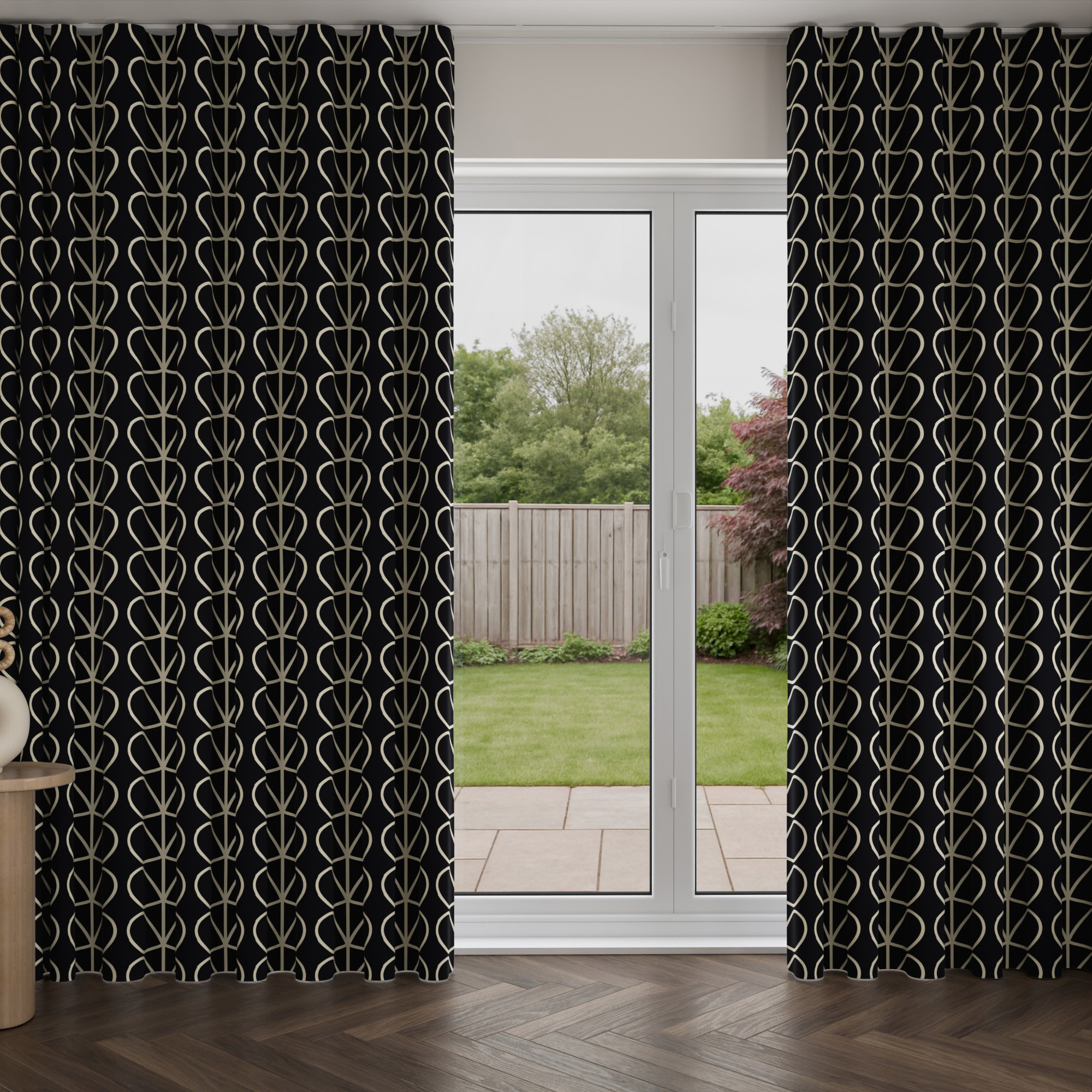 Orla Kiely Jumbo Linear Stem Liquorice Wave Curtain - Image 3