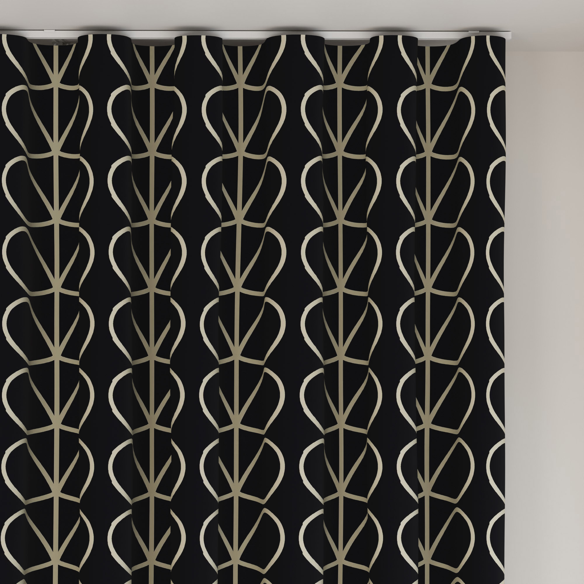 Orla Kiely Jumbo Linear Stem Liquorice Wave Curtain - Image 6