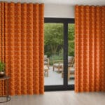 Orla Kiely Jumbo Linear Stem Persimmon Wave Curtain