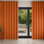Orla Kiely Jumbo Linear Stem Persimmon Wave Curtain