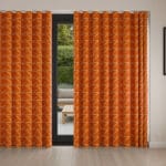 Orla Kiely Jumbo Linear Stem Persimmon Wave Curtain