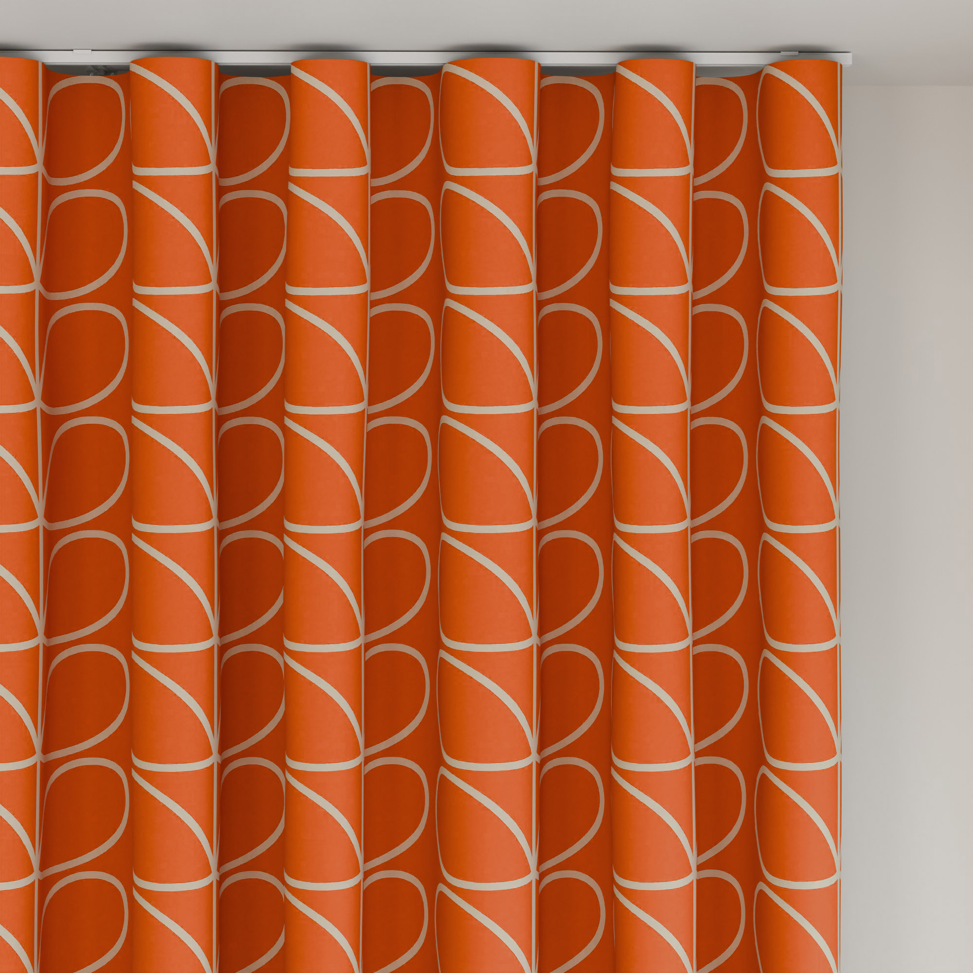 Orla Kiely Jumbo Linear Stem Persimmon Wave Curtain - Image 6