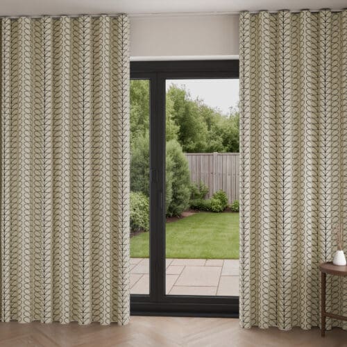 Orla Kiely Linear Stem Black Wave Curtain