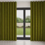Orla Kiely Linear Stem Olive & Black Wave Curtain