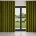 Orla Kiely Linear Stem Olive & Black Wave Curtain