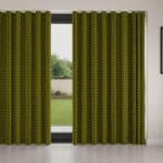Orla Kiely Linear Stem Olive & Black Wave Curtain