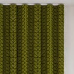 Orla Kiely Linear Stem Olive & Black Wave Curtain