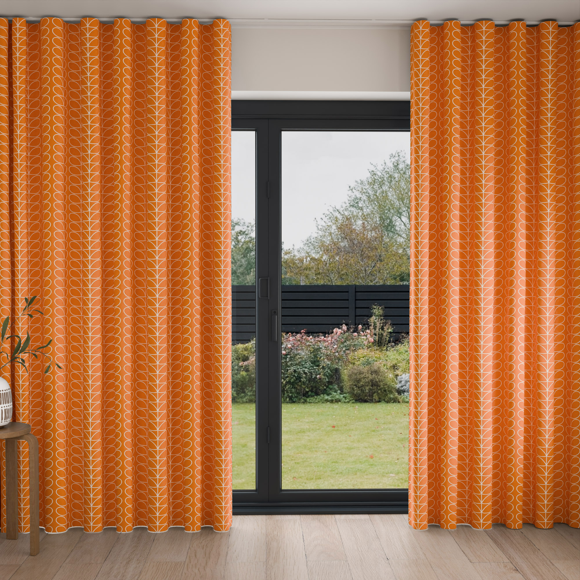 Orla Kiely Linear Stem Persimmon Wave Curtain - Image 2