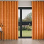 Orla Kiely Linear Stem Persimmon Wave Curtain