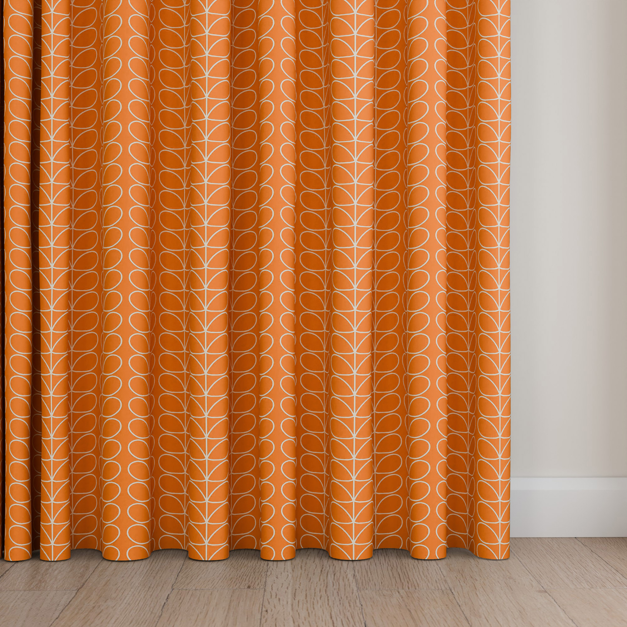 Orla Kiely Linear Stem Persimmon Wave Curtain - Image 5