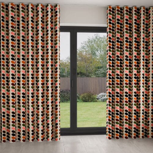 Orla Kiely Multi Stem Pink & Red Wave Curtain