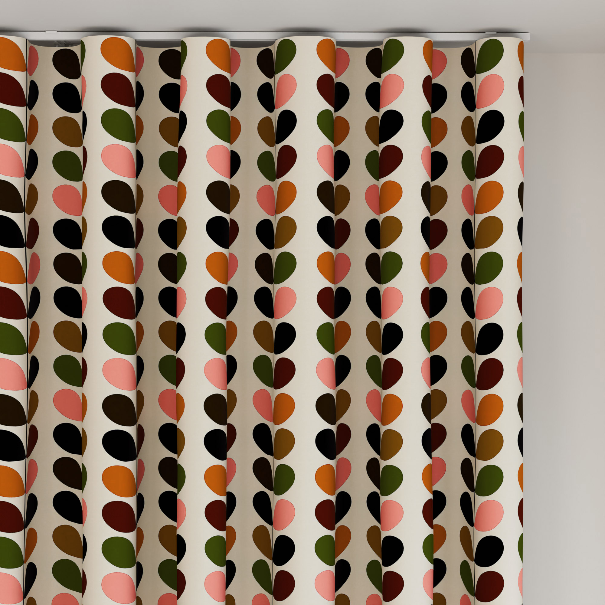 Orla Kiely Multi Stem Pink & Red Wave Curtain - Image 5