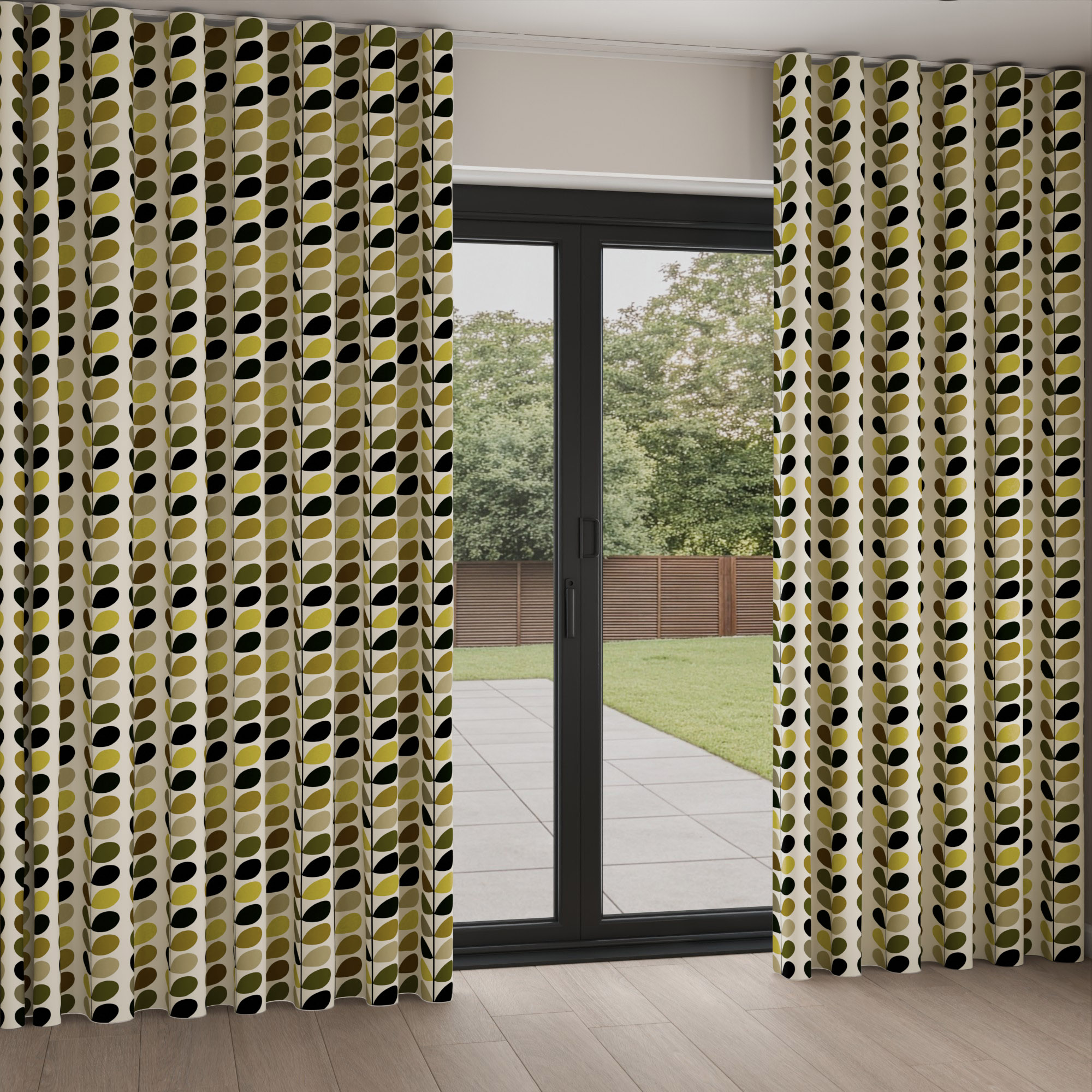 Orla Kiely Multi Stem Yellow Wave Curtain