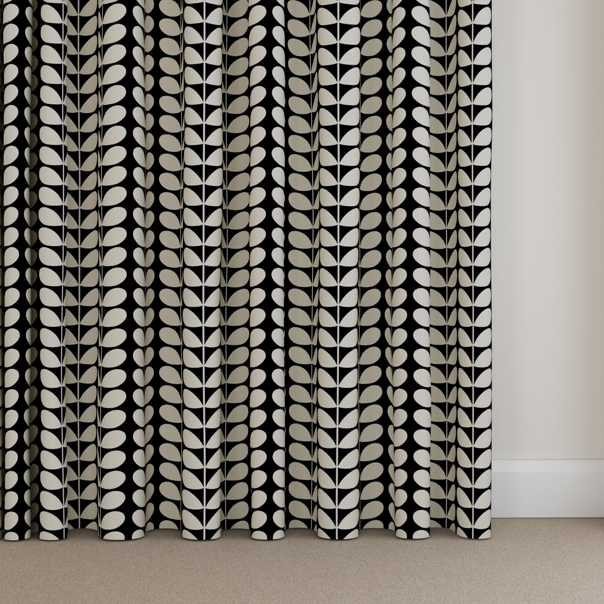 Orla Kiely Solid Stem Black Wave Curtain - Image 5