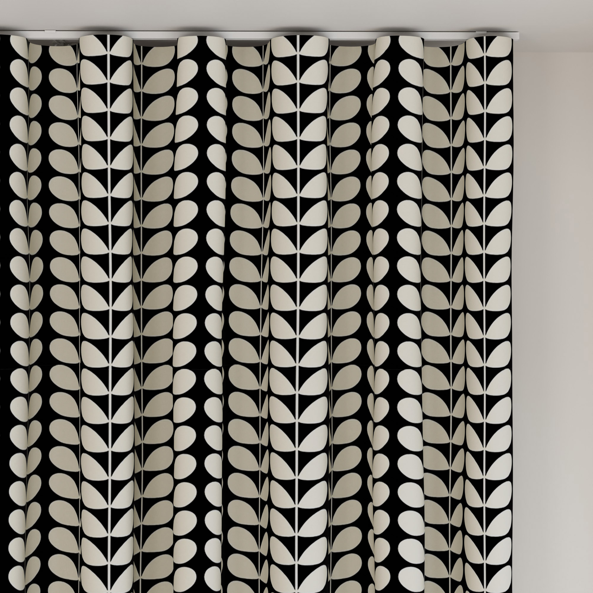 Orla Kiely Solid Stem Black Wave Curtain - Image 6