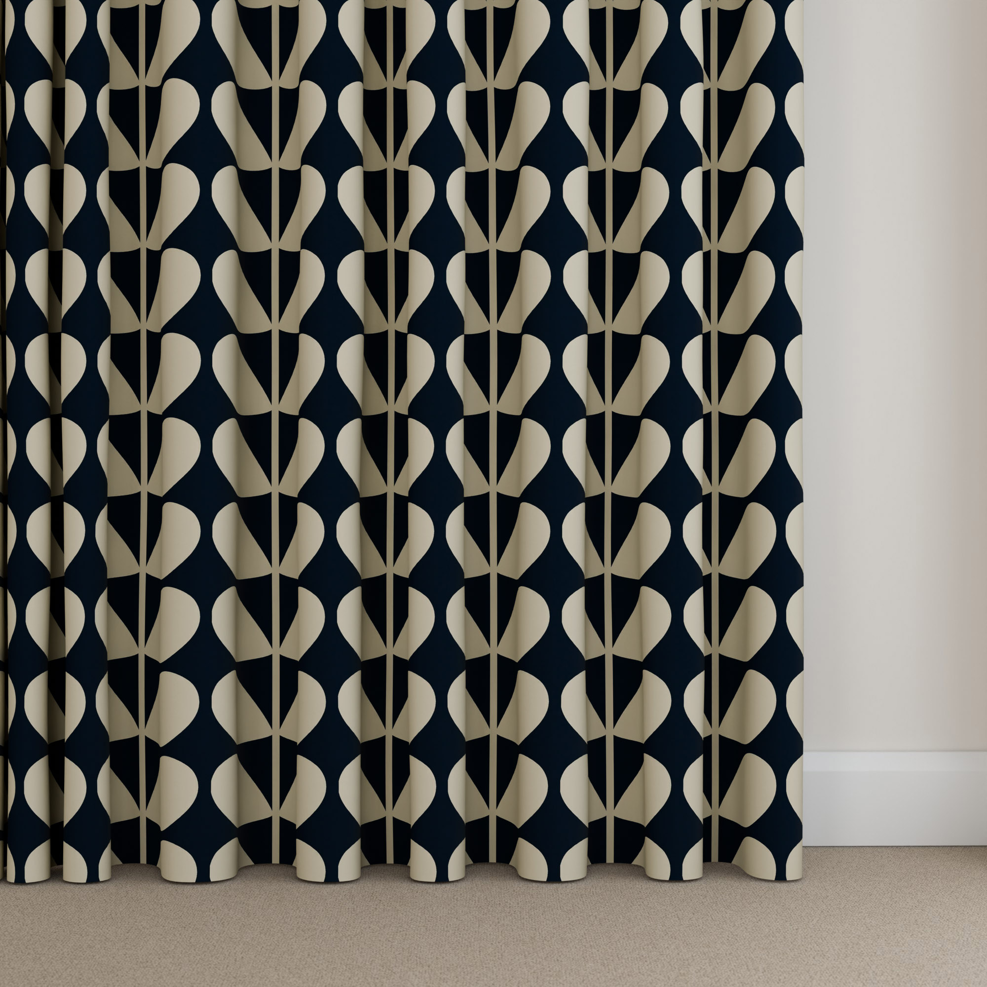 Orla Kiely Jumbo Solid Stem Whale Wave Curtain - Image 5