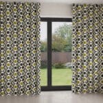 Orla Kiely Spot Flower Blue Multi Wave Curtain