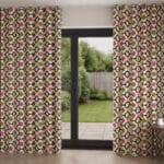 Orla Kiely Spot Flower Red Multi Wave Curtain