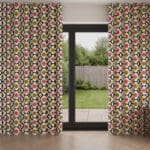 Orla Kiely Spot Flower Red Multi Wave Curtain