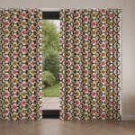 Orla Kiely Spot Flower Red Multi Wave Curtain