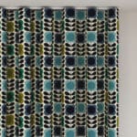 Orla Kiely Spot Flower Stem Blue & Green Wave Curtain