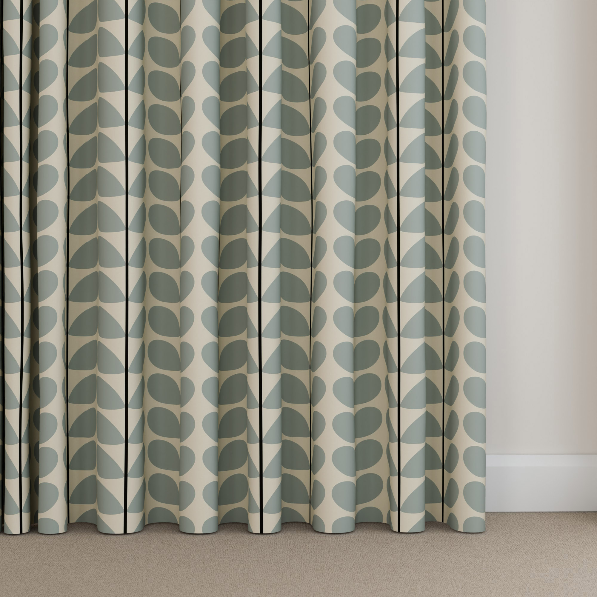 Orla Kiely Two Colour Stem Powder Blue Wave Curtain - Image 5