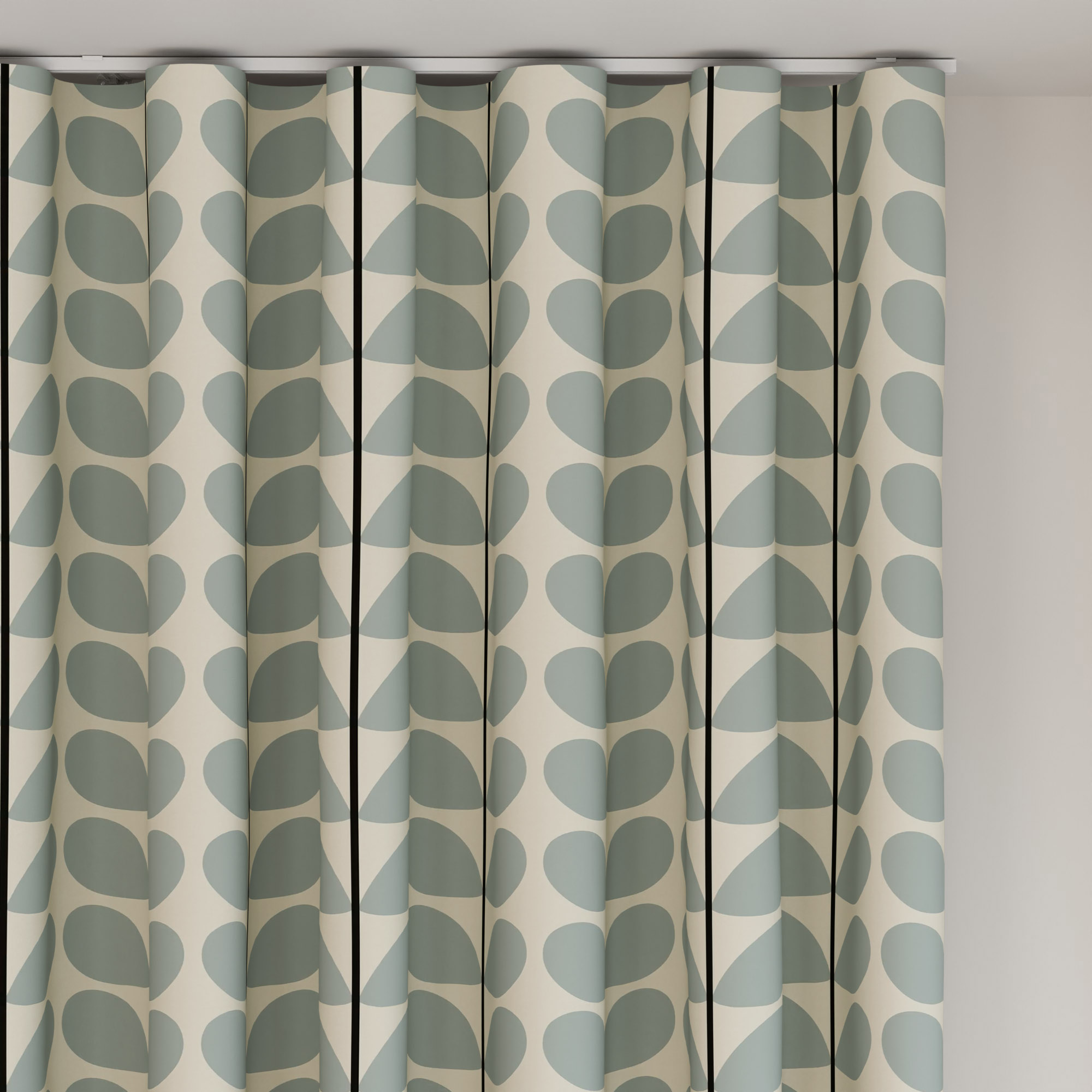 Orla Kiely Two Colour Stem Powder Blue Wave Curtain - Image 6