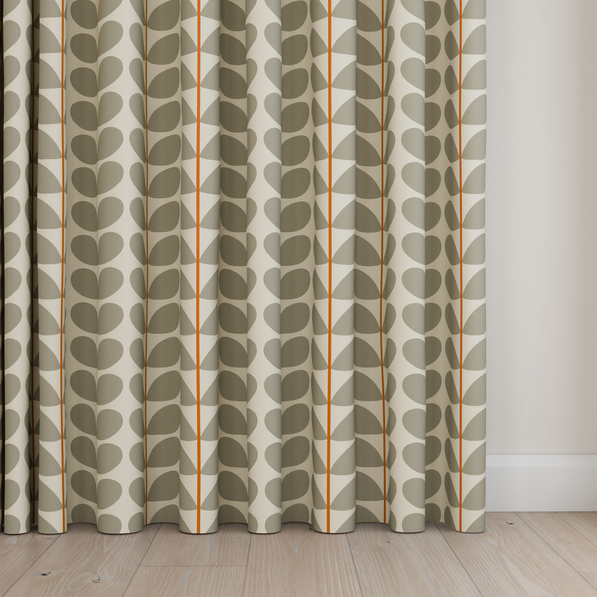 Orla Kiely Two Colour Stem Warm Grey Wave Curtain - Image 5