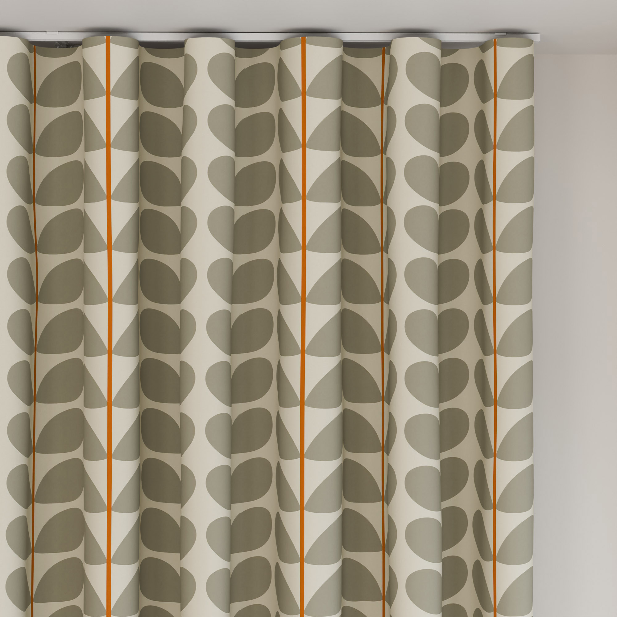 Orla Kiely Two Colour Stem Warm Grey Wave Curtain - Image 6