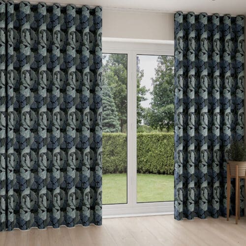 William Morris At Home Acanthus Indigo Wave Curtain