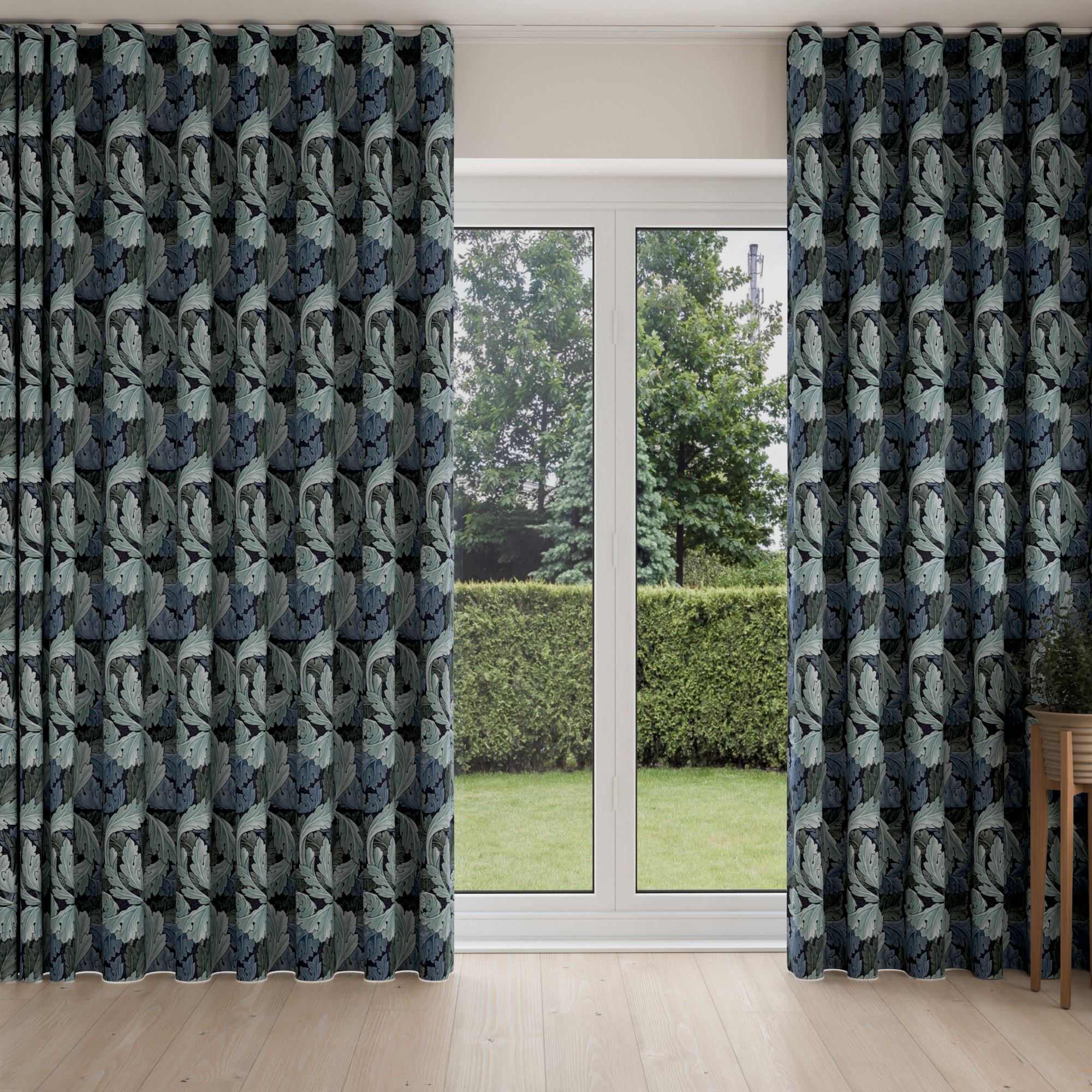 William Morris At Home Acanthus Indigo Wave Curtain - Image 3