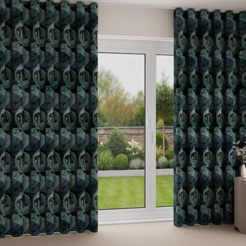 William Morris At Home Acanthus Velvet Indigo Wave Curtain