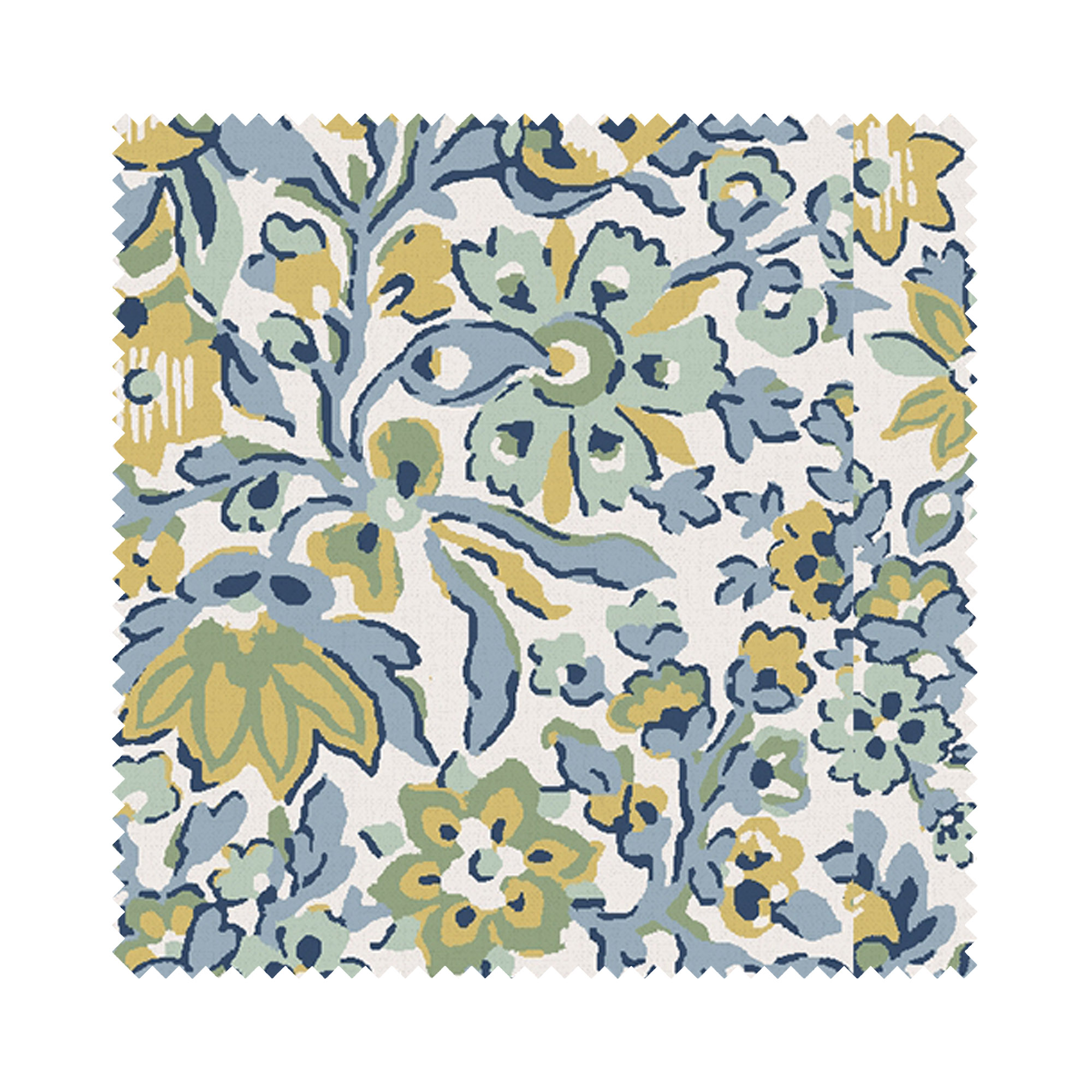 Laura Ashley Painswick Paisley Newport Blue Wave Curtain - Image 7