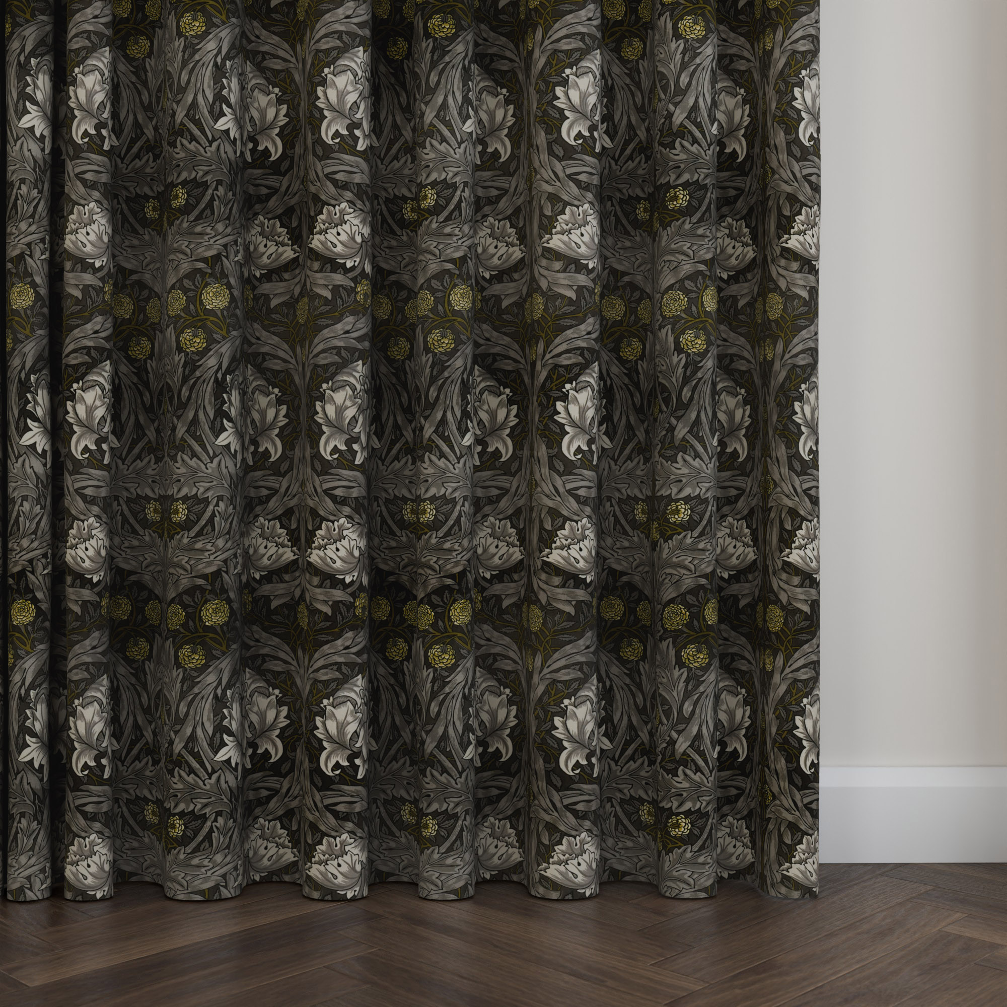William Morris At Home African Marigold Velvet Iron Wave Curtain - Image 5