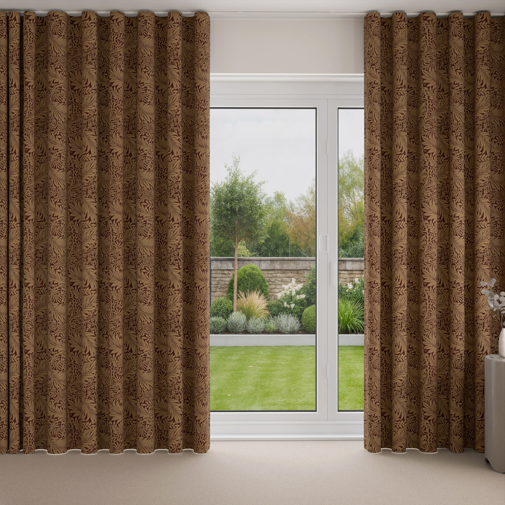 William Morris At Home Larkspur Woven Berry Wave Curtain - Image 3