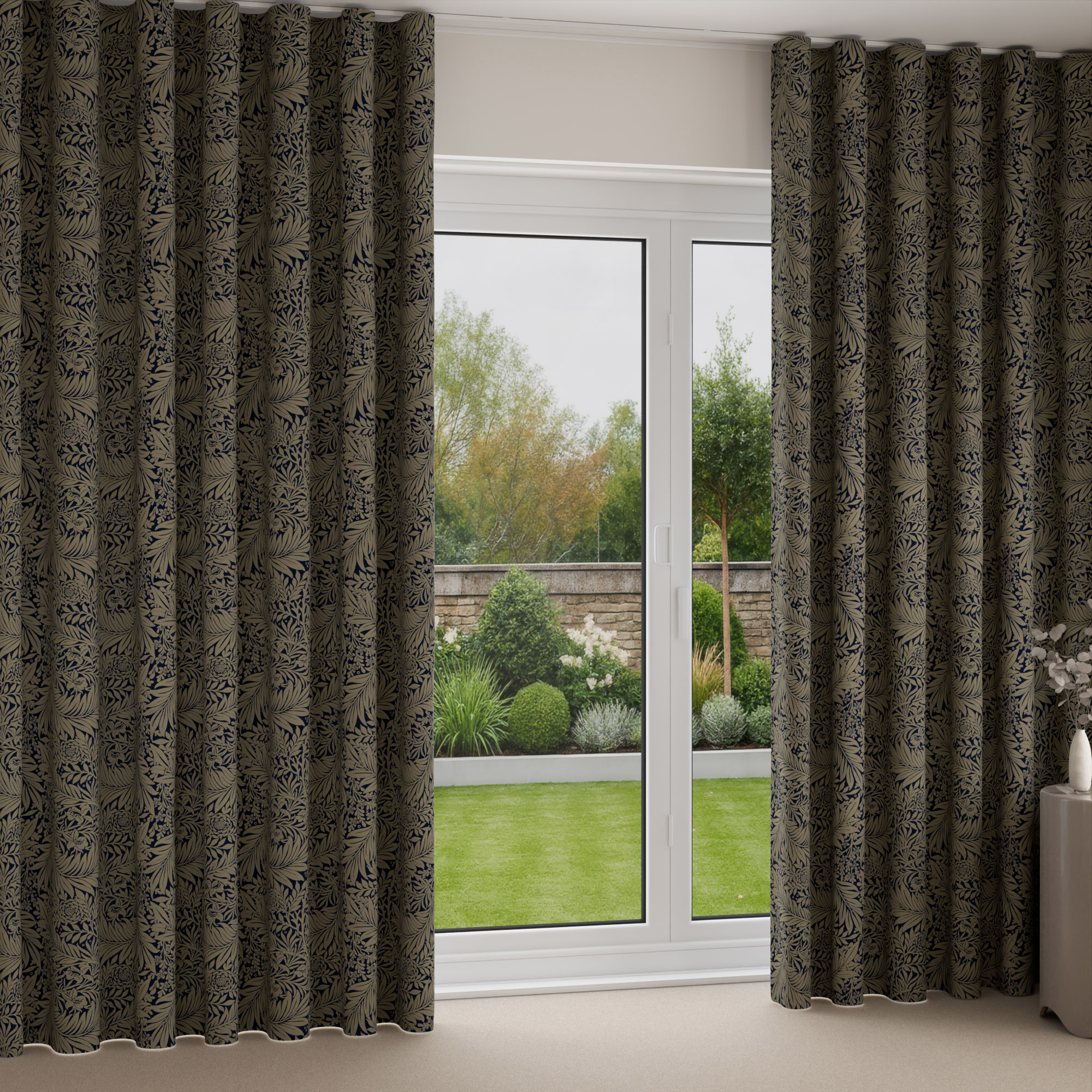 William Morris At Home Larkspur Woven Indigo Wave Curtain - Image 2