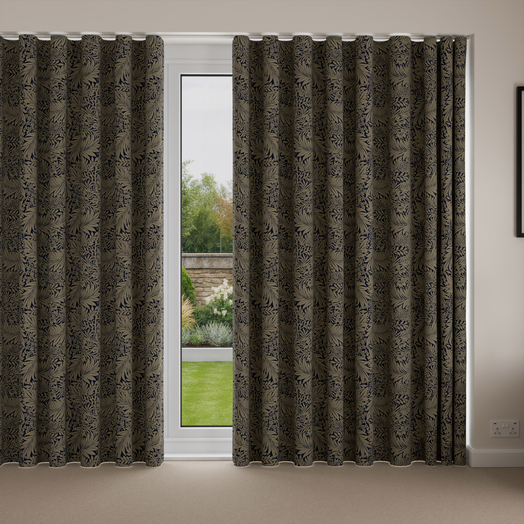 William Morris At Home Larkspur Woven Indigo Wave Curtain - Image 4
