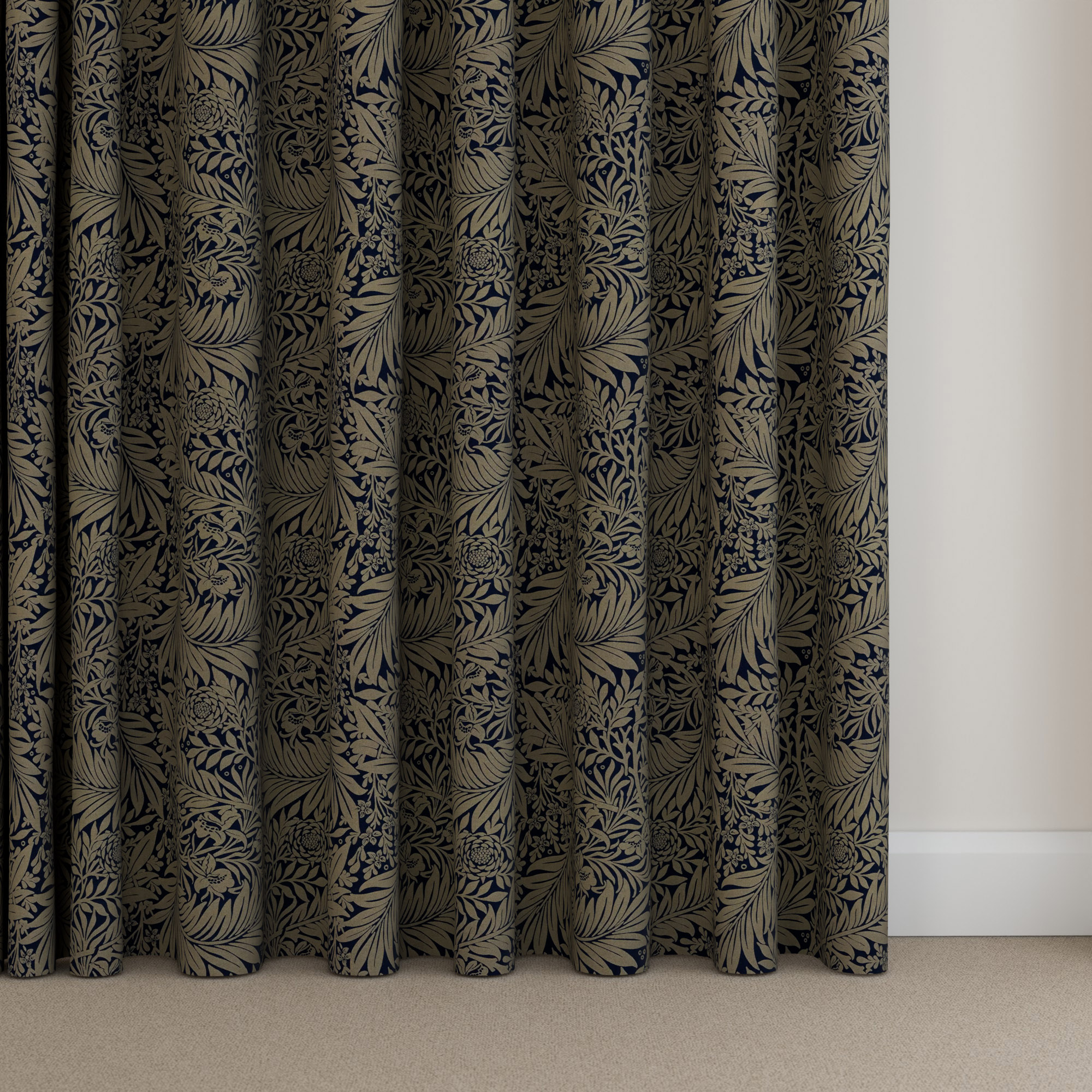 William Morris At Home Larkspur Woven Indigo Wave Curtain - Image 5