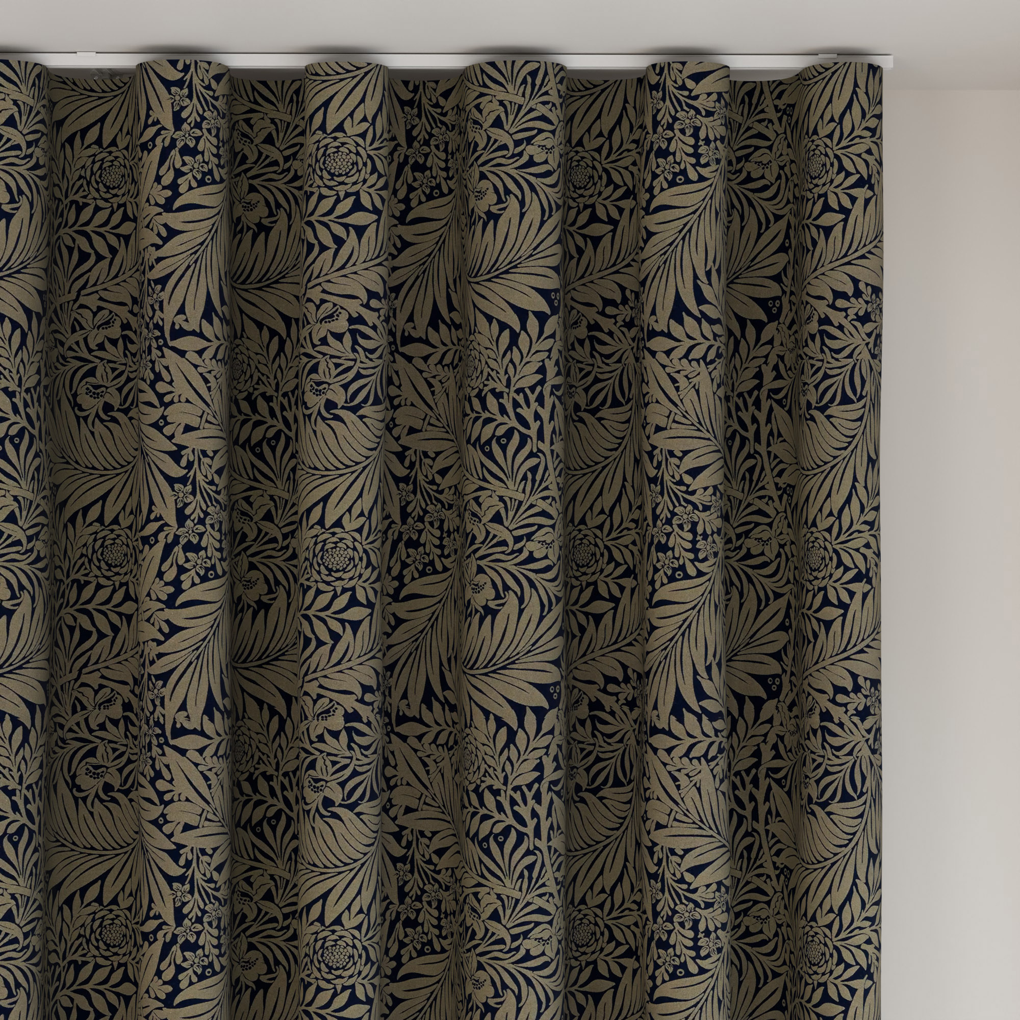 William Morris At Home Larkspur Woven Indigo Wave Curtain - Image 6