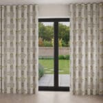 William Morris At Home Lily Flower Embroidery Ochre Wave Curtain