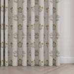 William Morris At Home Lily Flower Embroidery Ochre Wave Curtain