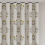 William Morris At Home Lily Flower Embroidery Ochre Wave Curtain