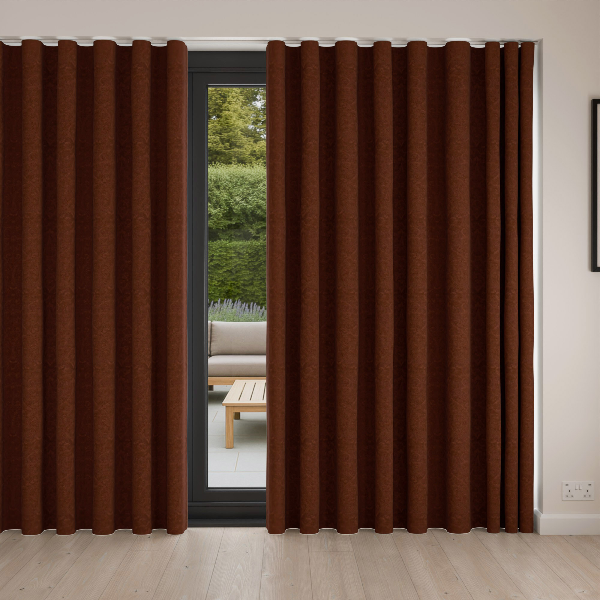 William Morris At Home Lodden Embroidery Clay Wave Curtain - Image 4