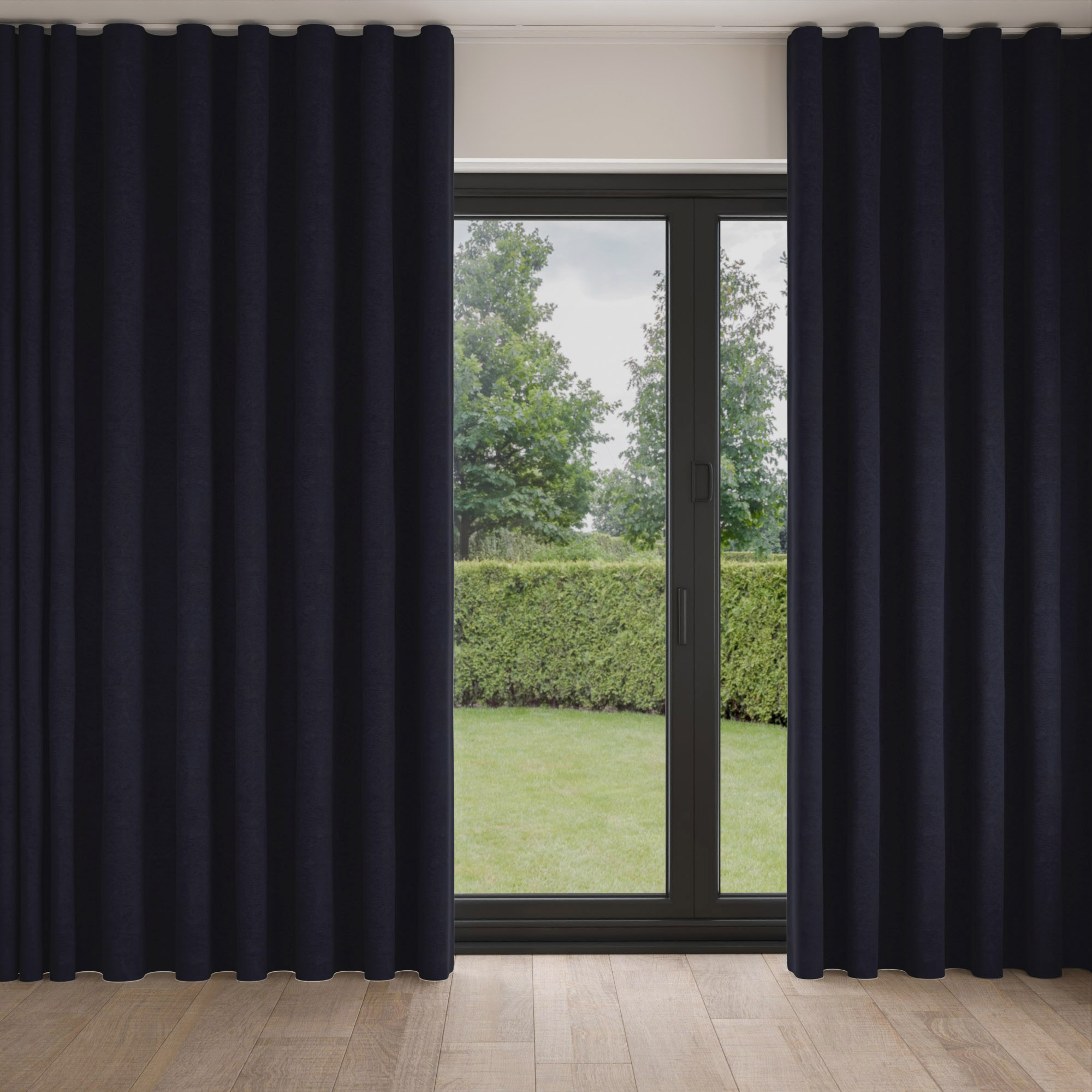 William Morris At Home Lodden Embroidery Indigo Wave Curtain - Image 3