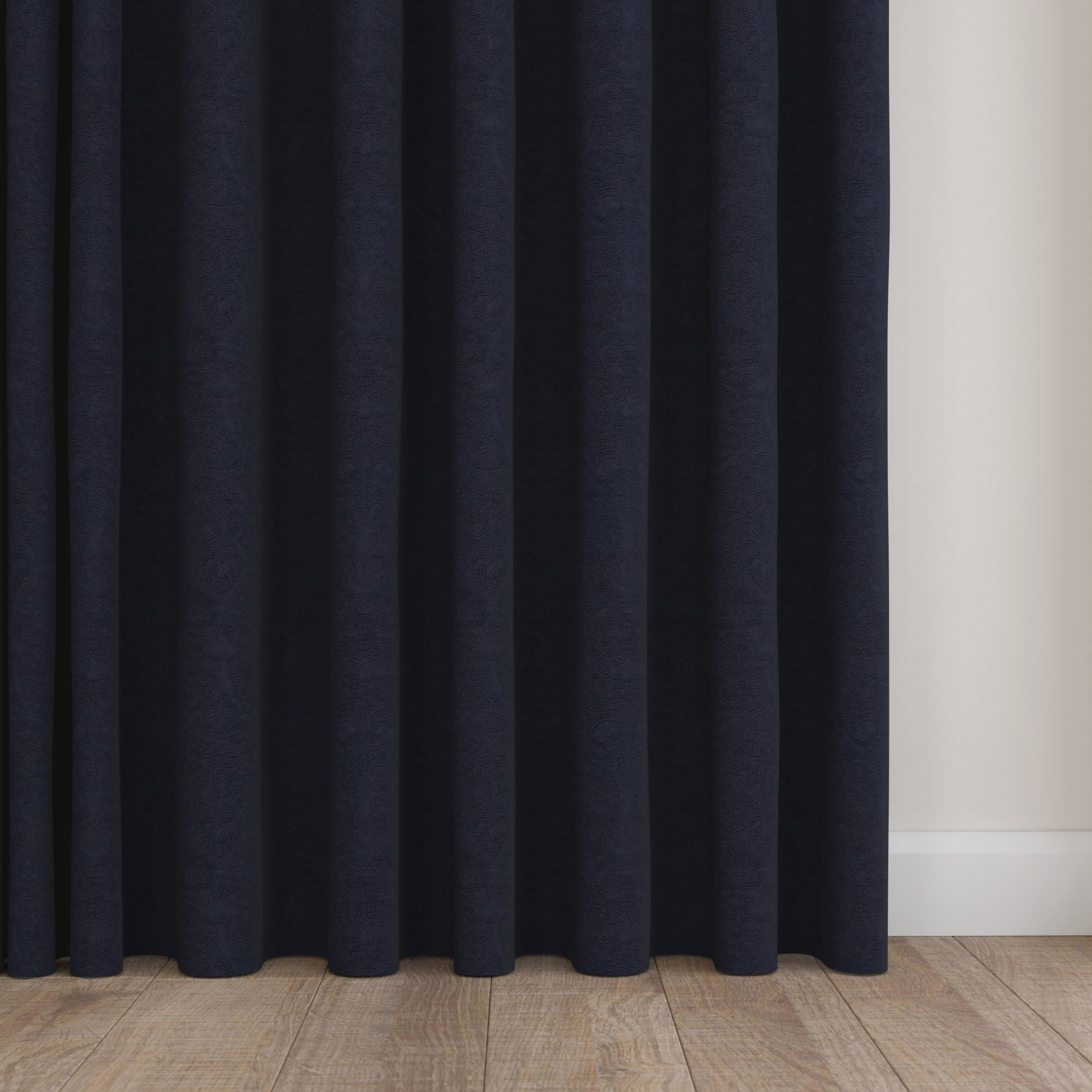 William Morris At Home Lodden Embroidery Indigo Wave Curtain - Image 5