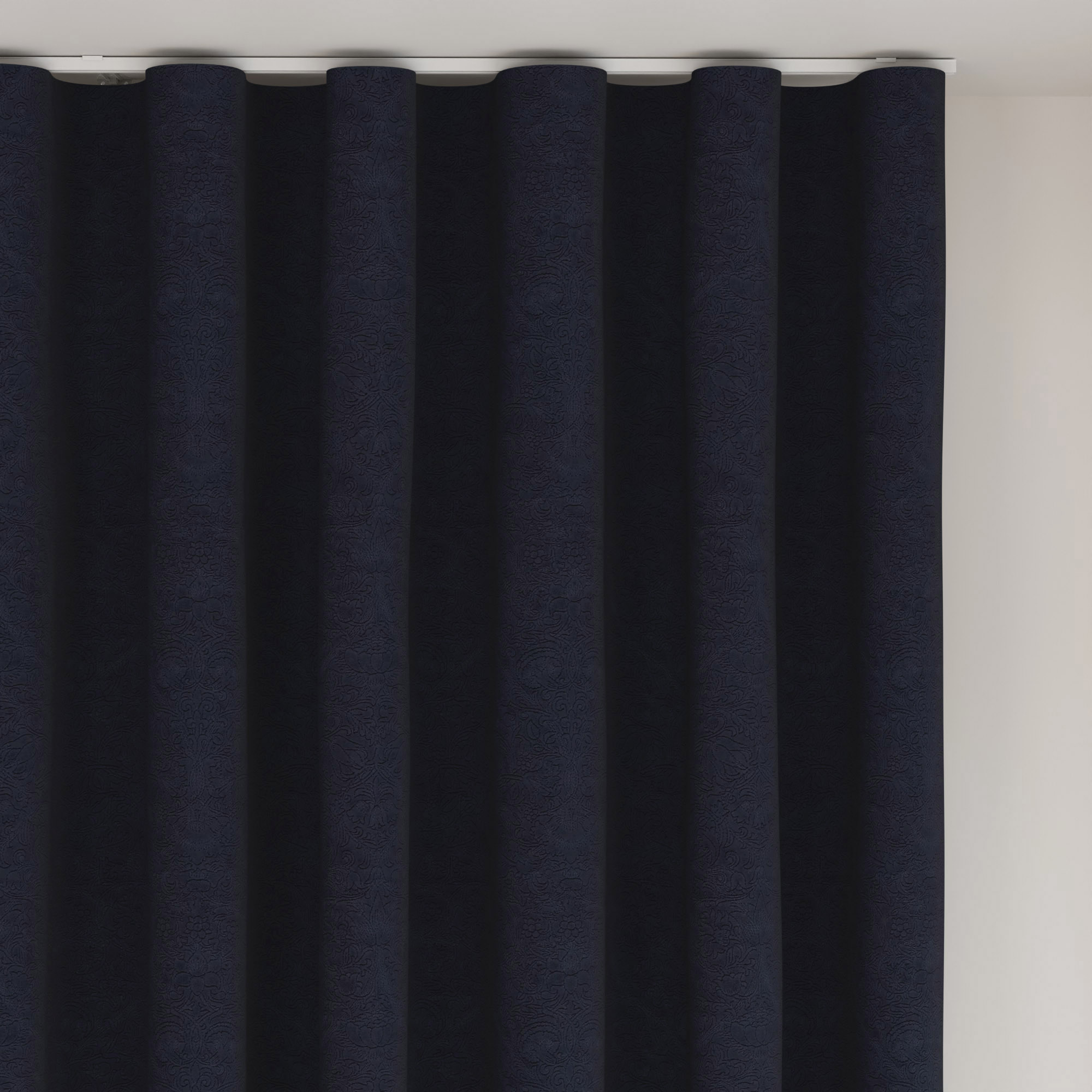 William Morris At Home Lodden Embroidery Indigo Wave Curtain - Image 6